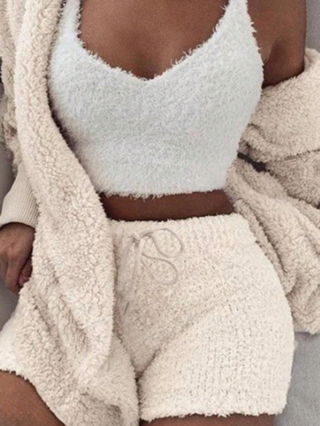 Women'S Homewear Set Women'S Cashmere Autumn and Winter Homewear Three-Piece Set Women'S Thickened Three-Piece Set Home Leisure Essentials Suitable for Home Leisure Out Fashion Wear